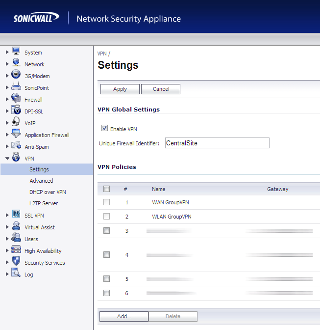 Dell sonicwall vpn client mac