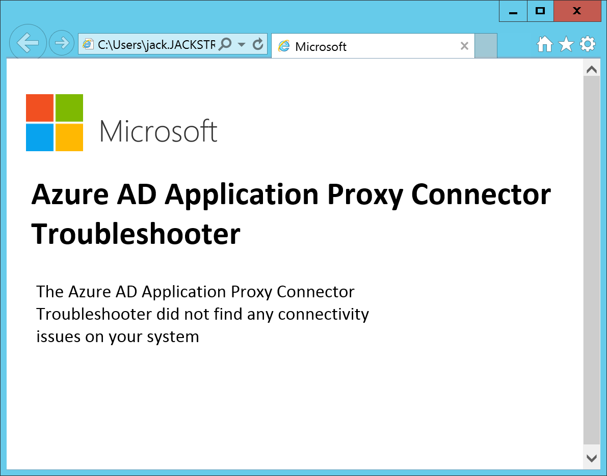 Azure AD Application Proxy Connector Troubleshooter
