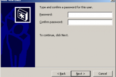Windows 2000 - Add New User - Type and confirm a password