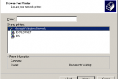 Windows 2000 - Add Printer Wizard - Browse for Printer