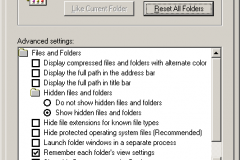 Windows 2000 - Folder Options - View