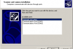 Windows 2000 - Scanners and Camera Installation Wizard - Available Ports