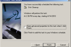 Windows 2000 - Scheduled Task Wizard - Click Finish