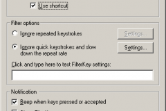 Windows 2000 - Settings for FilterKeys
