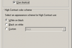 Windows 2000 - Settings for High Contrast