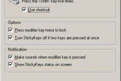 Windows 2000 - Settings for StikcyKeys