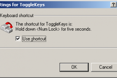 Windows 2000 - Settings for ToggleKeys