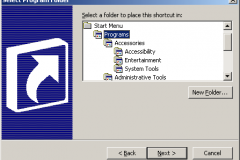 Windows 2000 - Shortcuts - Select Program Folder