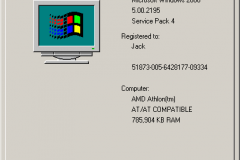 Windows 2000 - System Properties - General