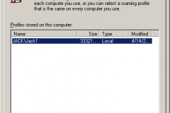 Windows 2000 - System Properties - User Profiles