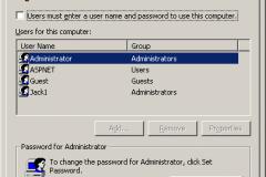 Windows 2000 - Users and Passwords - Users