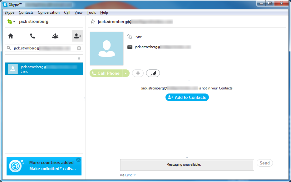 lync for mac add skype contact