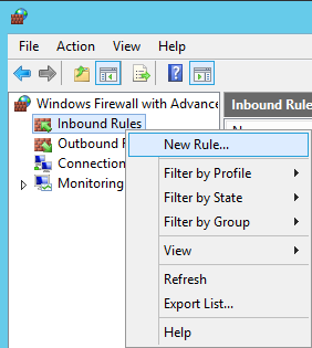 Windows Firewall with Advanced Security - New Rule