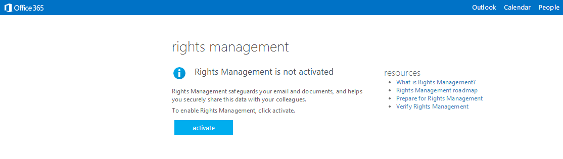 Activate Office 365 RMS