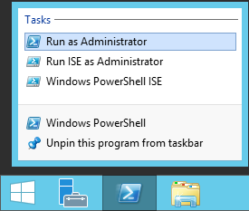 Server 2012 - PowerShell - Run as Administrator