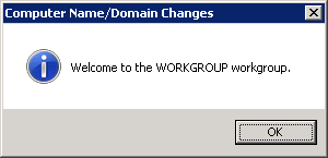 Welcome to the workgroup dialog