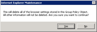 Internet Explorer Maintenance Dialog Box