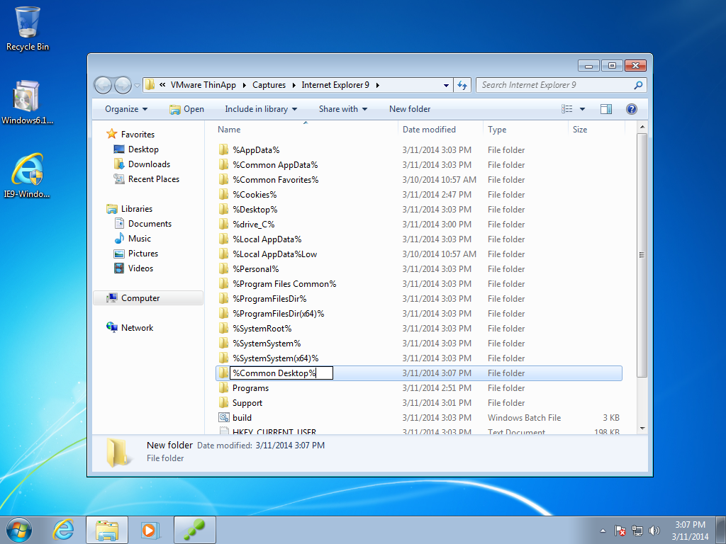 Create a new folder - Common Desktop