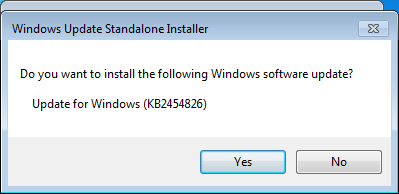Update for Windows KB2454826