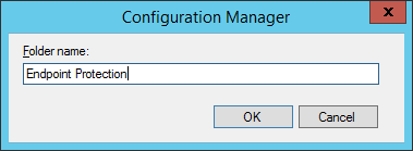 System Center 2012 R2 Configuration Manager - Assets and Compliance - Device Collections - New Folder - Endpoint Protection