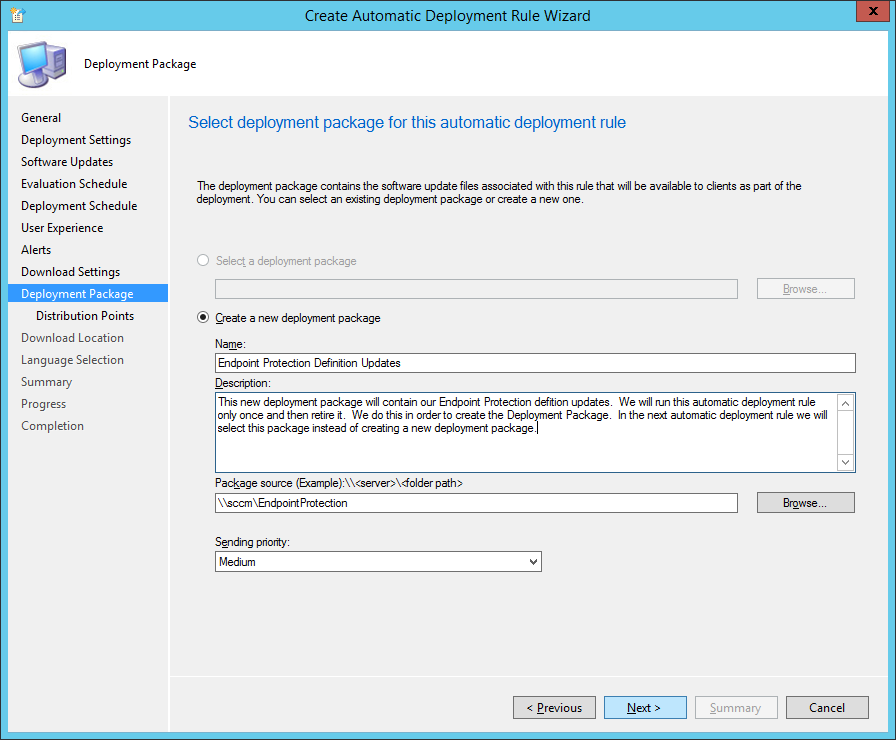 system center endpoint protection definitions