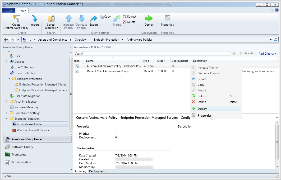 install system center endpoint protection from sccm