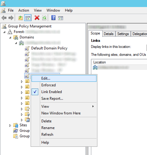 Group Policy Management - Edit