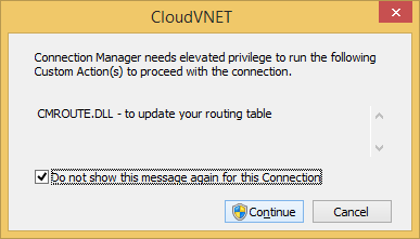 Windows 8 - Networks - CloudVNET - CloudVNET Routes