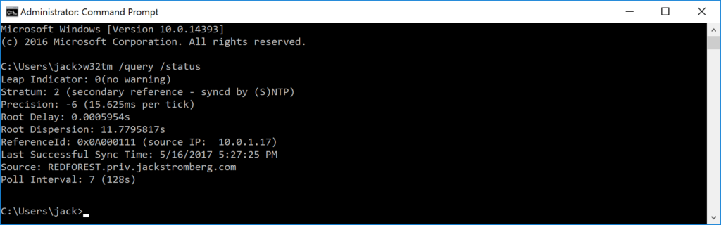 w32tm query status - source domain | Jack Stromberg