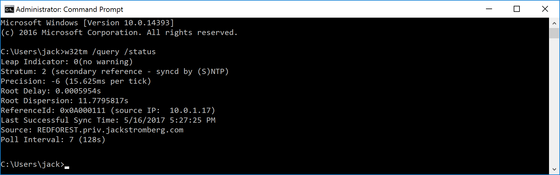 W32tm Query Status Source Domain Jack Stromberg